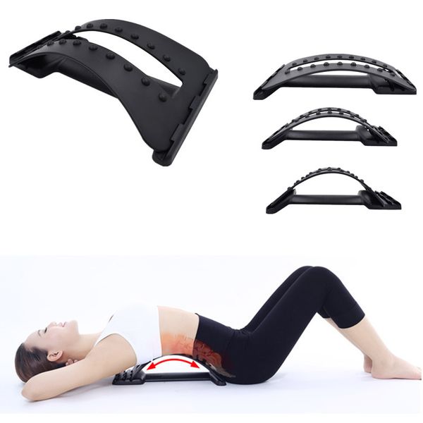 

dropshipping back massage stretcher stretching magic lumbar support waist neck relax mate device spine pain relief chiropractic