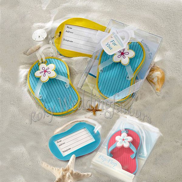 48 PCS Misturar Cores Flip Flop Tag de Bagagem Favores Do Casamento Praia Tema Festa Do Partido Brindes Chuveiro Favores Evento Presentes de Aniversário Idéias