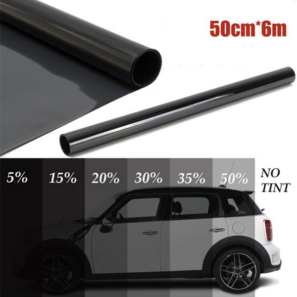 

yentl wholesales 50cm x 6m black glass window tint shade film vlt 1%-50% auto car house roll ply auto glass solar protection