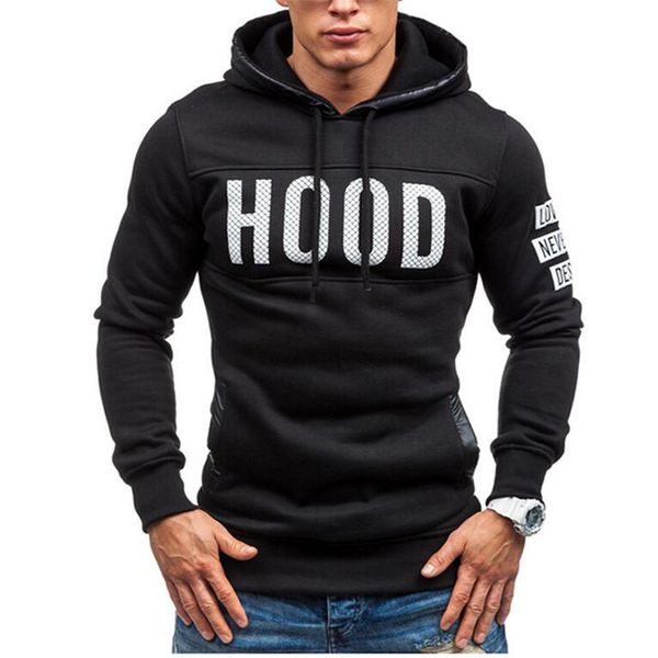 

Letter Hoodies Men Sudaderas Hombre Hip Hop Mens Brand Letter Hooded Zipper Hoodie Sweatshirt Slim Fit Men XXXL