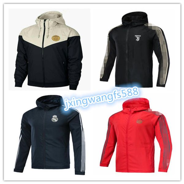 

2018 2019 pari occer jacket hooded trench coat mbappe cavani 18 19 ronaldo dybala football track uit jacket utvetement