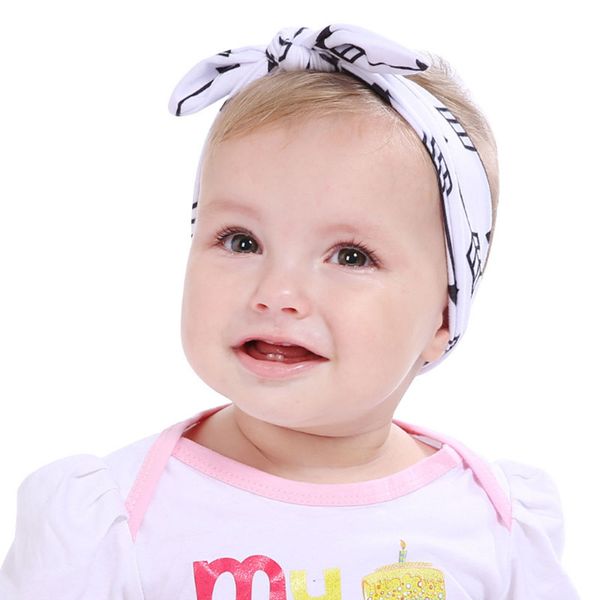 

girl baby bowknot print turban twist head wrap twisted knot soft hair band kids headbands bandanas ing, Slivery;white