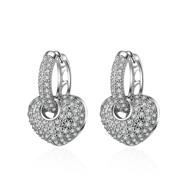 

eh195 модные женские серьги обруча циркона для свинца и никеля, Silver