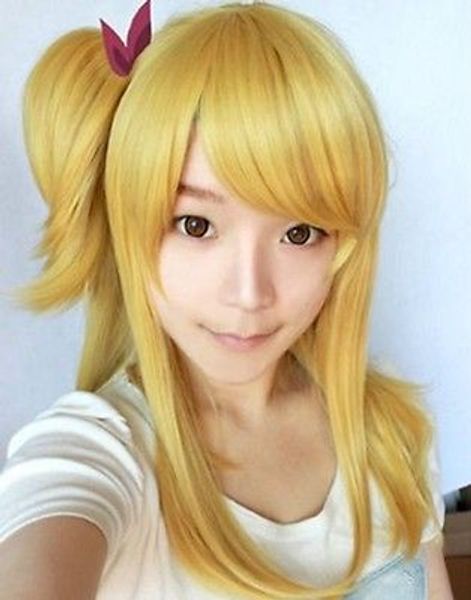 

fairy tail lucy heartphilia goldblond mode cosplay perÃ¼cke wig, Black;brown