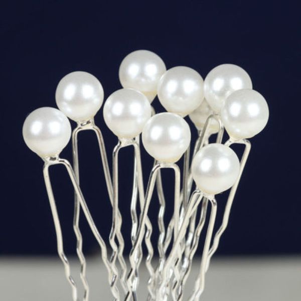

20 pieces/lot charm wedding bridal party hair pins clip barrettes white faux pearl hairpins hair accessories