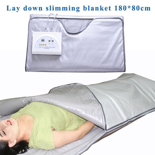 

2 zone fir sauna far infrared thermal body slimming sauna blanket heating therapy slim bag spa weight reduce body detox machine