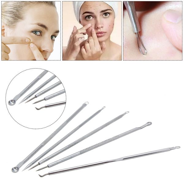 

5pcs/set acne needle face skin care stainless steel blackhead blemish acne pimple extractor remover kit tool cleanser beauty kit