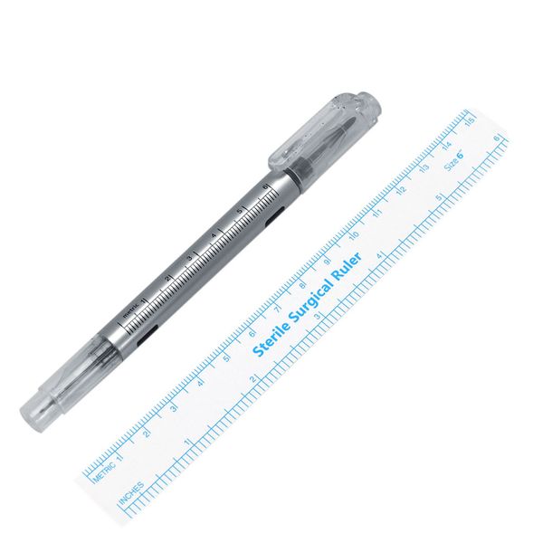 Другое постоянное снабжение с двойным финалом хирургического маркера кожи со стерильным измерением правителя 2 головки ручка