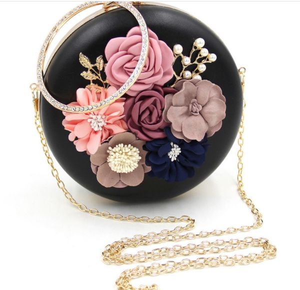 

2018 amazon желание трансграничные взрывы, круглые бусины вышитые цветы, сумки для ужина, дрель воды сумки, одно плечо ранец