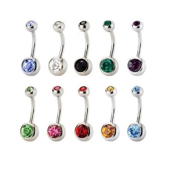 Charmant Cristal Nombril Anneaux Corps Anneau Piercing Nombril Femmes Bijoux Cadeau