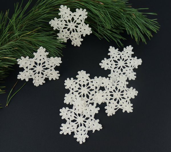 

crochet snowflake set 12 pcs christmas tree decorations christmas tree ornaments hanukkah gift winter window decoration home decoration, Black