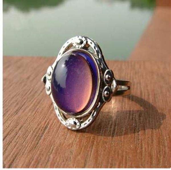 

temperatuer ring mood rings color changing emotion ring hip hop jewelry, Golden;silver