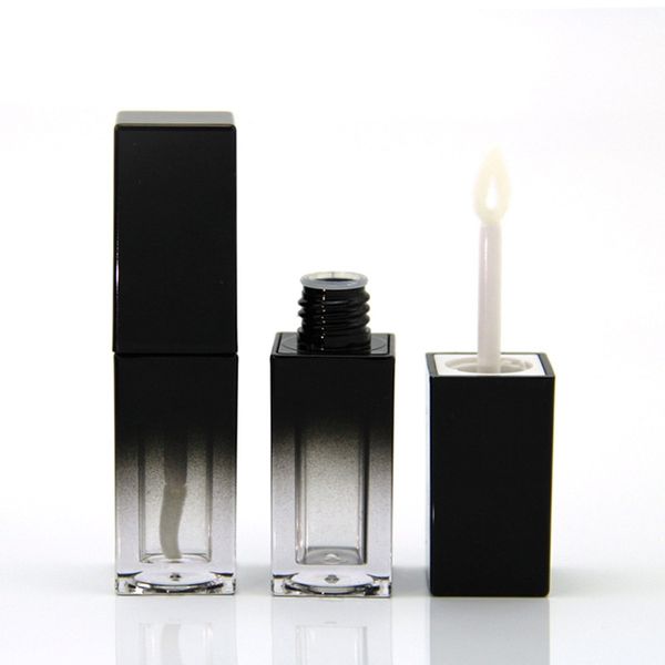 

5ml lip gloss packing bottle gradient black square lip glaze tube empty lip gloss tube with heart stick cosmetics packing bottle