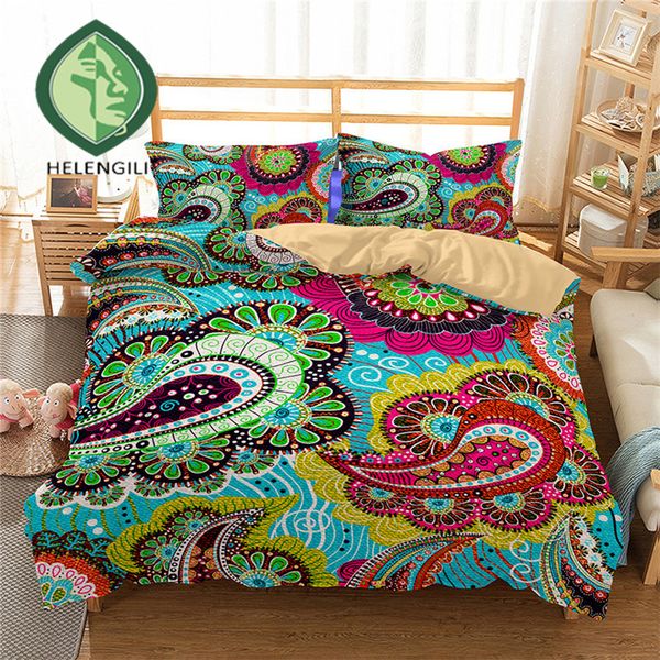 Helengili 3d Bedding Set Paisley Print Duvet Cover Set Lifelike