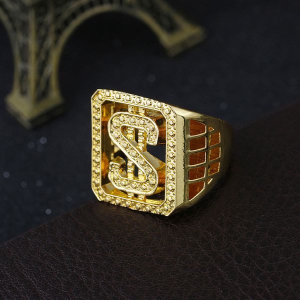 

new hip hop mens alloy rings dollar ring men fashion punk hiphop jewelry gift ing, Silver