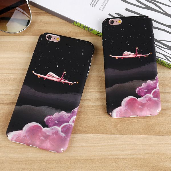 

latest space moon plane for iphone 7 plus case matte feeling hard pc phone case back cover for iphone 8 plus case