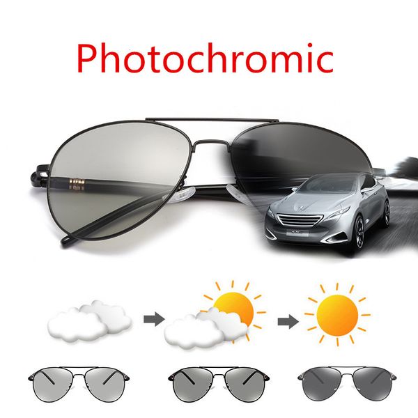 

вождение фотохромные солнцезащитные очки мужчины hd поляризованные хамелеон обесцвечивание вс очки хорошего качества pilot мужчина для, White;black