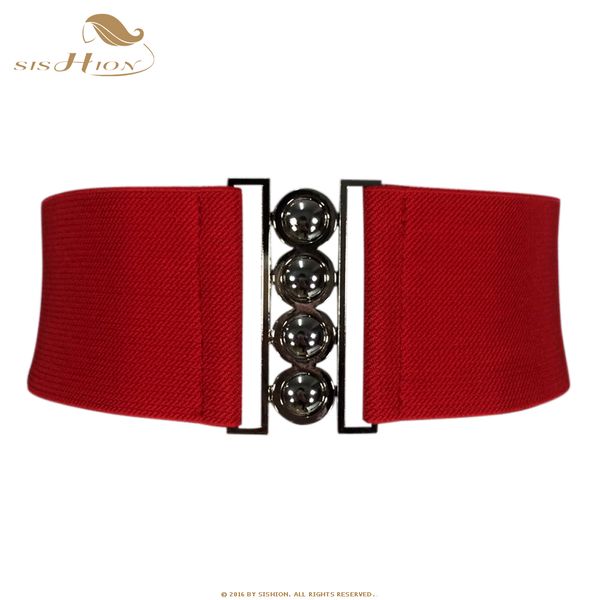 

sishion women brief belt female wide belt decoration elastic fashion cummerbund strap all-match lady's waist belts for women 003, Black;brown