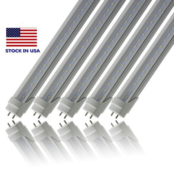 Lagerbestand in den USA + 4 Fuß 1200 mm T8-LED-Röhrenlichter, hoch, superhell, 18 W, 20 W, 22 W, warm-kaltweiße LED-Leuchtstofflampen, AC 85–265 V