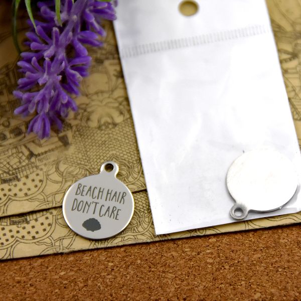 

40pcs--"beach hair don't care"stainless steel charms more style for choosing diy charms pendants for necklace, Bronze;silver