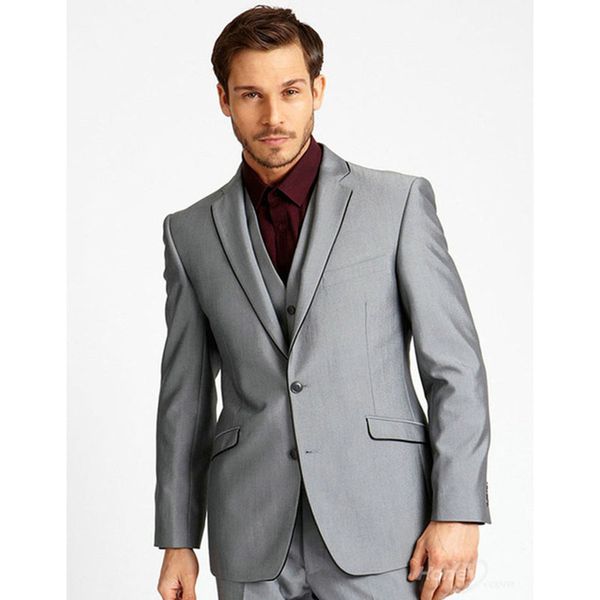 

2017 selling new men's fashion casual mens suits sets two buttons notch lapel gray men evening suit ( jacket+pants+vest, White;black