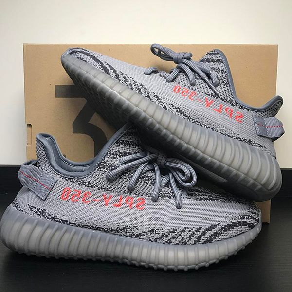 

2018 With Box SPLY 350 V2 Bred Semi Frozen Yellow Blue Tint Zebra Cream White Beluga 2.0 Bred 350 V2S Kanye West Running Shoes Sneakers