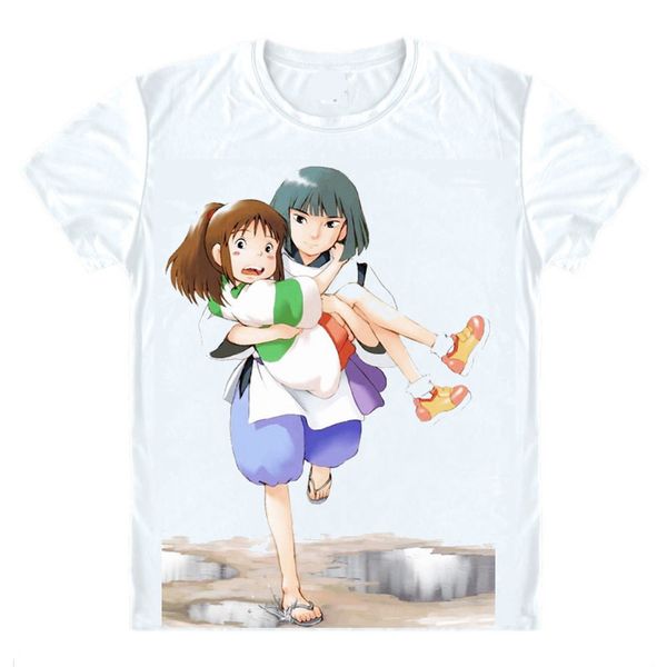 

spirited away t-shirts multi-style short sleeve shirts miyazaki a voyage of chihiro sen to chihiro no kamikakushi cosplay shirt, White;black