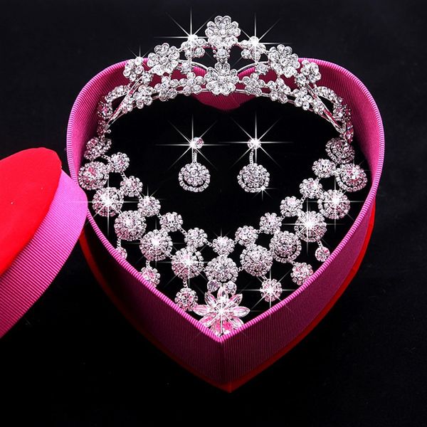 

silver crystal headpieces wedding bridal accessories bling necklace earrings crown tiara fairy for formal occasions for bride