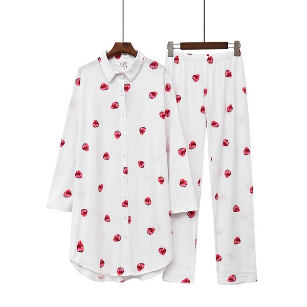 

women cute print cotton pajamas cardigan long sleeves long pant pyjama set pure cotton women sleepwear pajama girl, Blue;gray