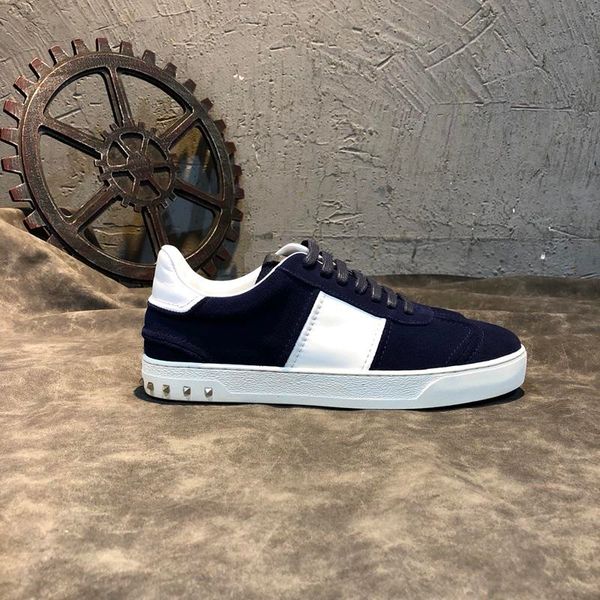 

2018 men brand rivets flats shoes weaving leather patchwork fashion casual shoes studded brand style 38-44, Black