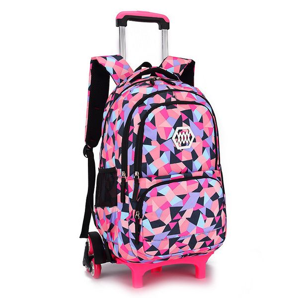 

removable children school bags with 2/3 wheels for girls trolley backpack kids wheeled bag bookbag travel luggage y18110107