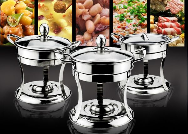 

portable stainless steel self-service small chafing dish single person stove commercial family outdoor picnic mini pot 065