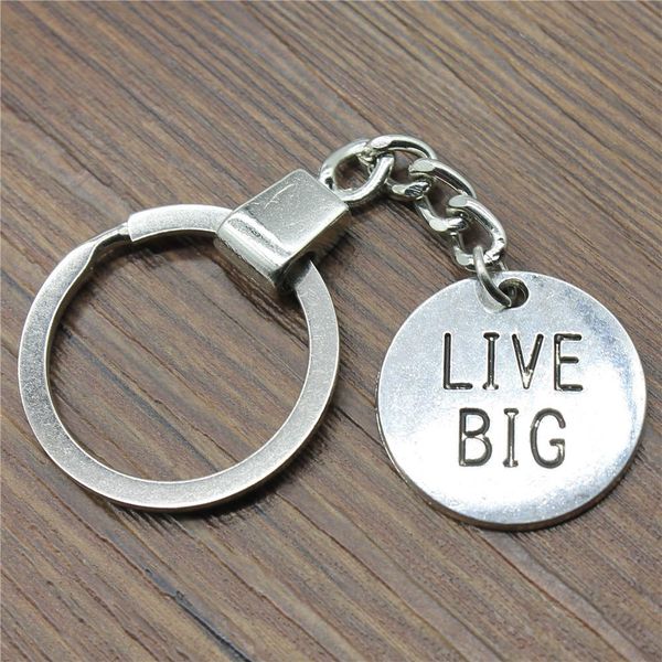 

6 pieces key chain women key rings for car keychains with charms live big round plate 25x25mm, Slivery;golden