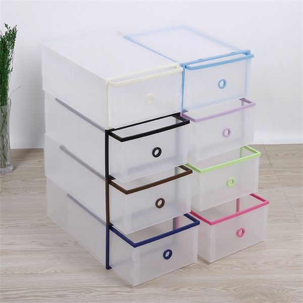 2019 Plastic Shoe Storage Box Multi Color Transparent Double