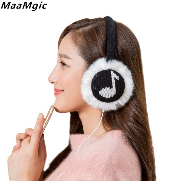 

earmuff music earmuff headphones warmer ear muffs faux fur ear muffs plush headphones soft warmer women girls winter, Blue;gray