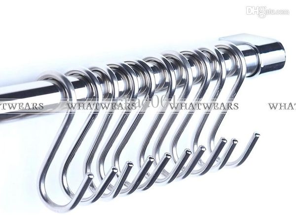 

wholesale-10 pcs powerful silver s shape hooks stainless steel hanger clasp rack kitchen home organization 4003-059