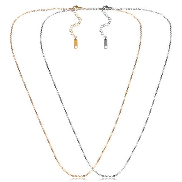

xinyao 5pcs stainless steel link chain necklaces with lobster clasps simple fashion gold color necklace for women female jewelry, Silver