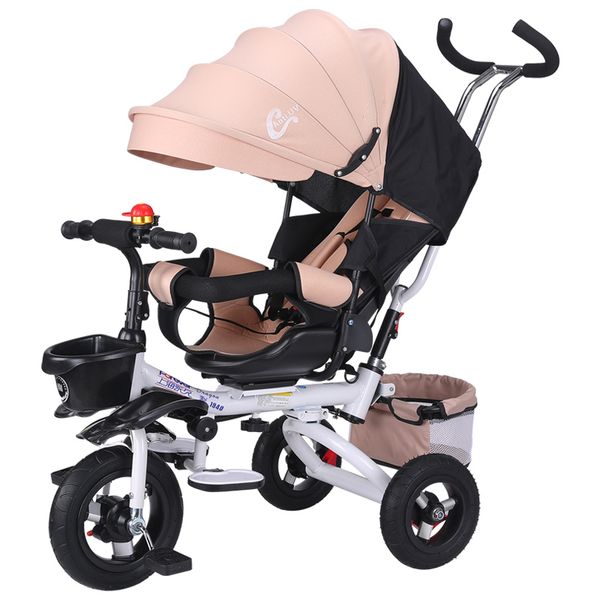 

folding children's tricycle reclining baby bicycle 1-3 infant child barrow baby carriage with bucket