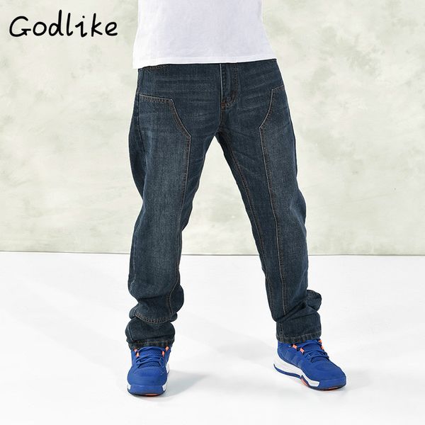 

godlike 2018 men's fashion baggy and hip hop big jeans, Blue
