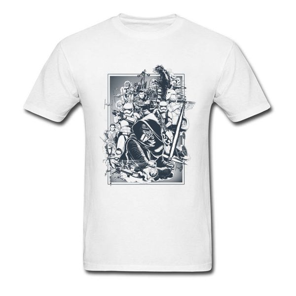 

casual t shirt new arrival o neck force awakens coon men's shirt normal short sleeve t-shirts, White;black