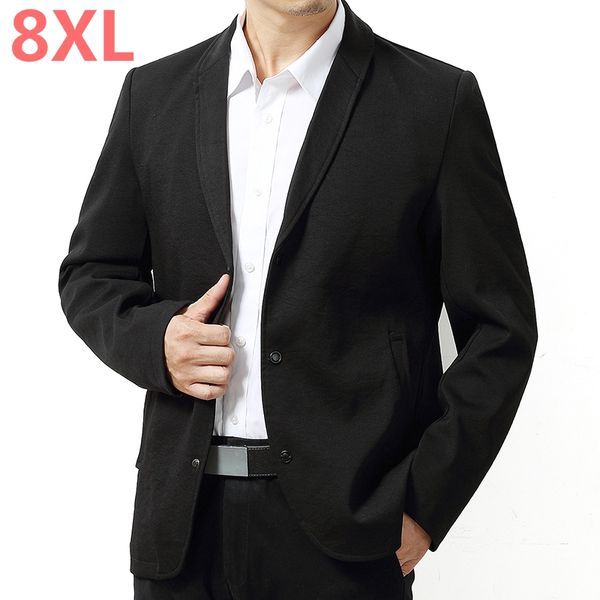 

spring autumn 2018 new mens fashion brand blazer casual slim suit jackets male blazers men coat plus size 4xl 5xl 6xl 7xl 8xl, White;black