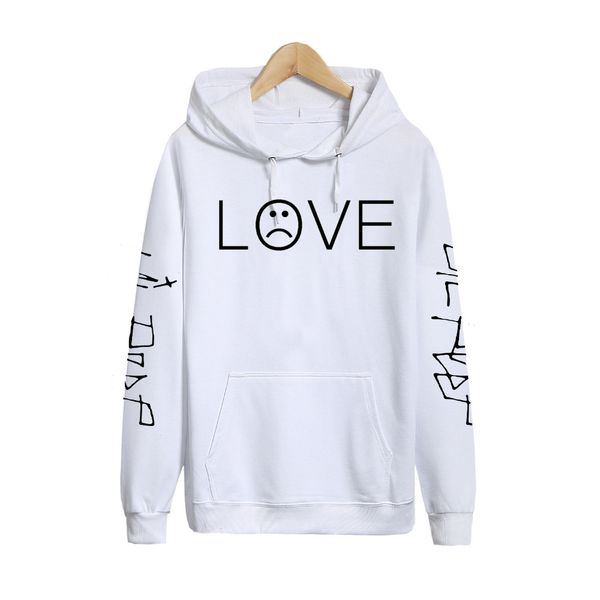 

wholesale-pkorli rapper hoody love sweatshirt casual hip men pullover women hop lil peep lil boys hoodies face sad peep ckfoa, Black
