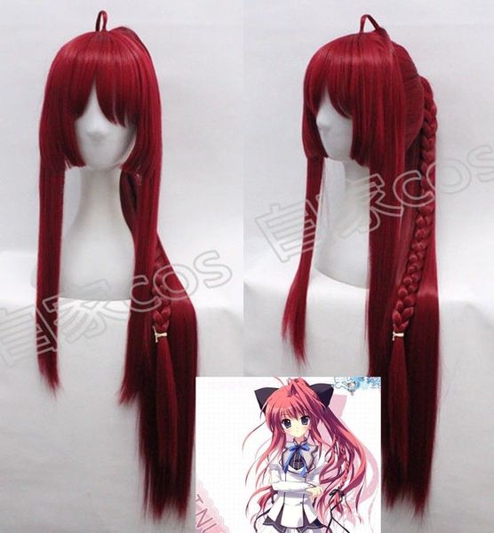 

mashiroiro symphony inui sana red cosplay fancy party wig hair wigs, Black;brown