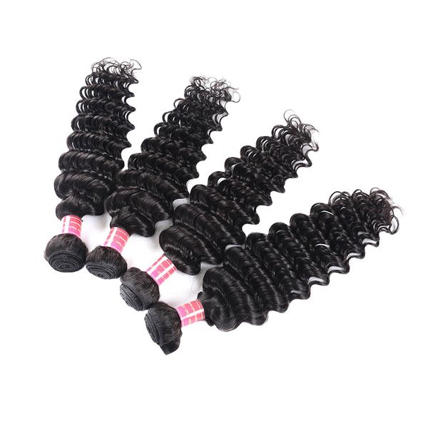 Bhf Indian Human Hair Deep Wave Weave Bundles Natural Color Indian