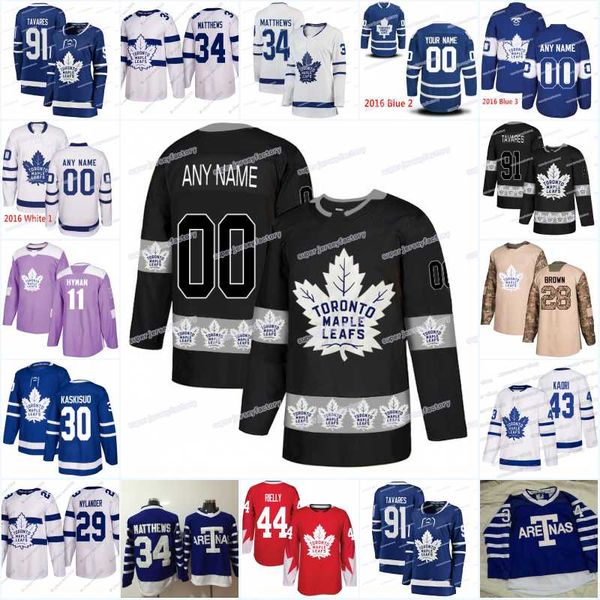 

new season toronto maple leafs jersey 31 frederik andersen 52 martin marincin 44 rielly 48 rosen 22 nikita zaitsev hockey jerseys, Blue;black