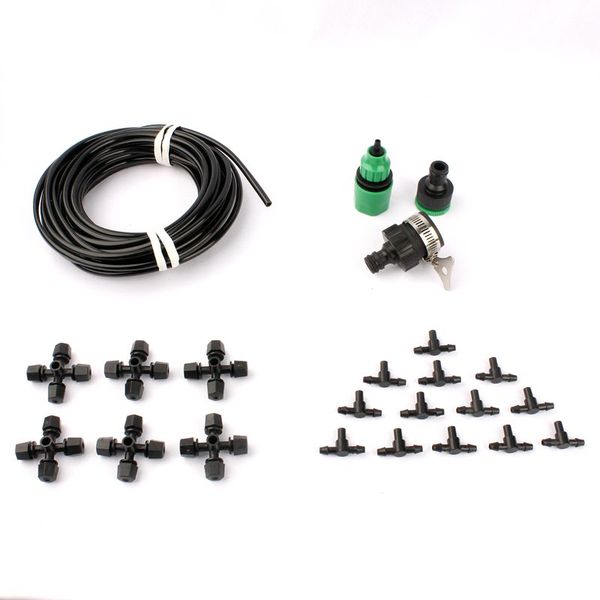 

20m 4/7mm hose 30x sprinkle-nozzle outdoor irrigation system timer automatic irrigation system micro cross atomization nozzle