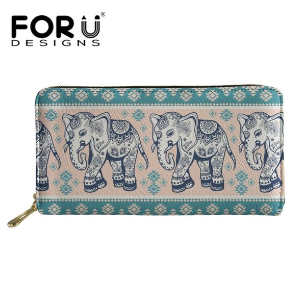 

forudesigns elephant prints women wallet and purse female travel long wallets card purse function girls national coin holders, Red;black