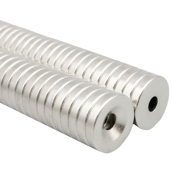 

48pcs countersunk hole magnet about diameter 15x3mm thick m4 screw countersunk hole neodymium rare earth permanent magnet