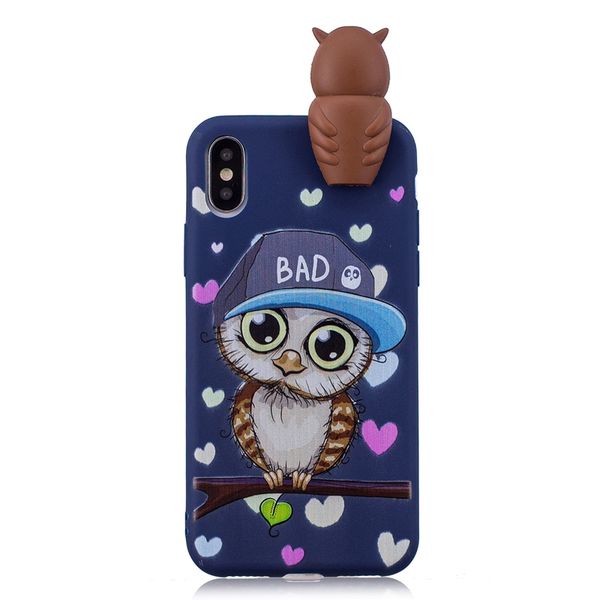 

Для Iphone XR XS MAX X 8 7 6 SE 5 5s Galaxy Note 9 S9 3D мультфильм Мягкий силиконовый чехол Сова Единор