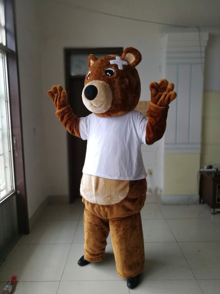 Brown Teddy Bear Mascot Traje Personagem Traje Adulto Tamanho Frete Grátis